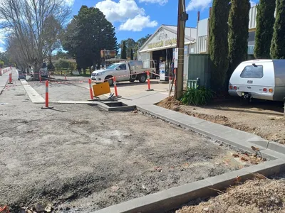 Melrose Street Mount Pleasant Kerb and gutter progress shot Aug 2024