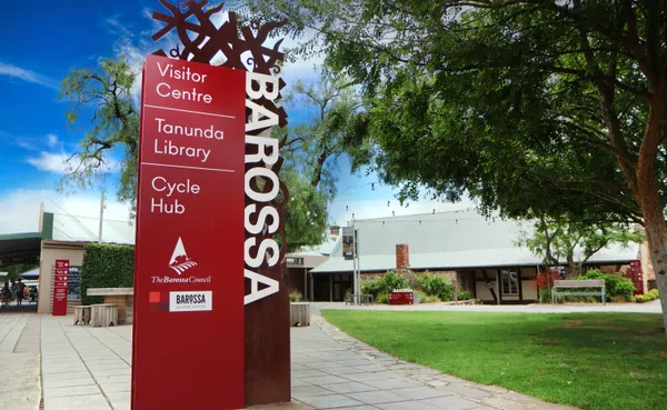Signage in front of Library in Tanunda