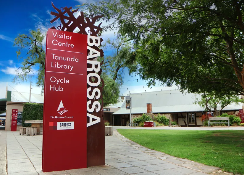 Signage in front of Library in Tanunda