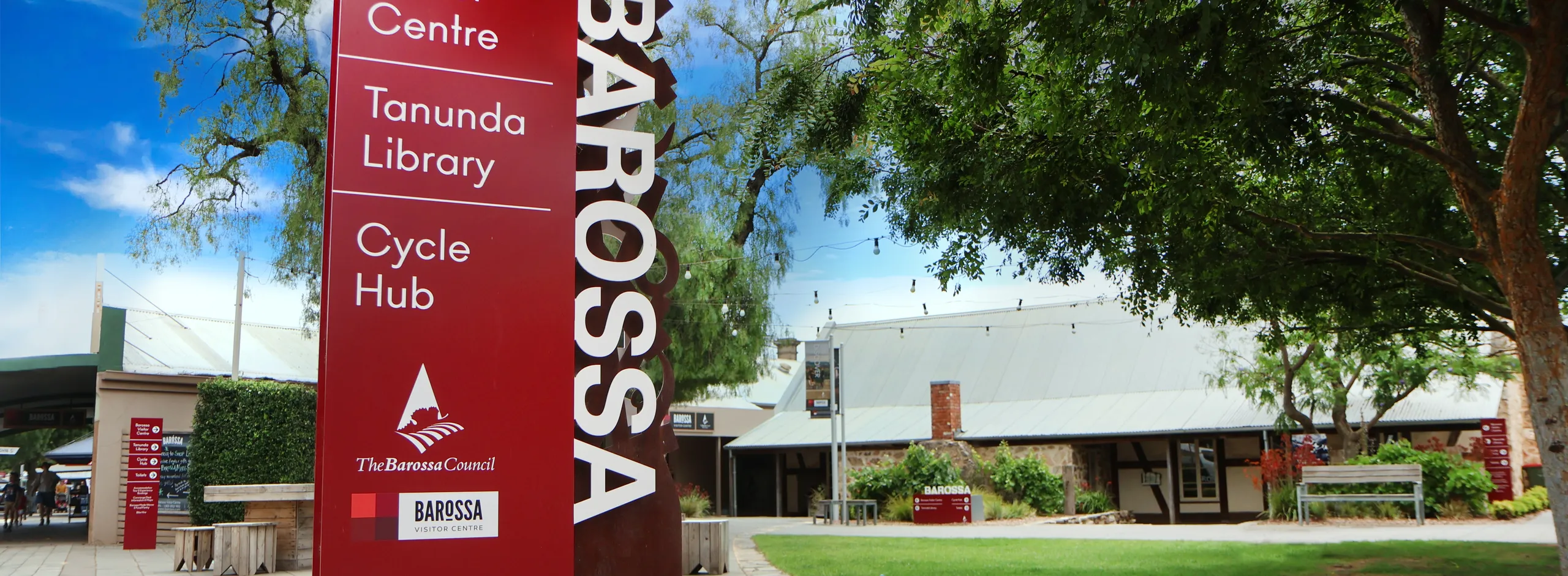 Signage in front of Library in Tanunda