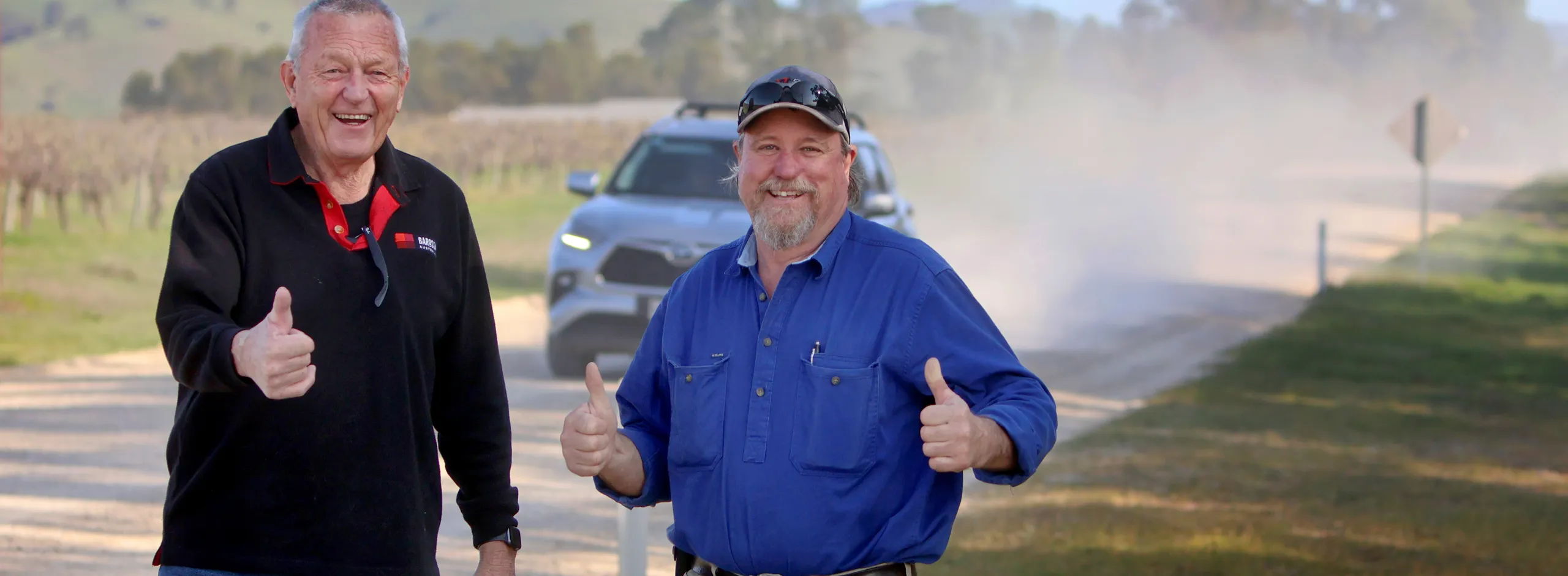 Bim Lange and Shane Kraft on Neldner Road