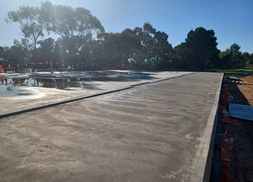 Rugby Clubrooms - concrete pad complete