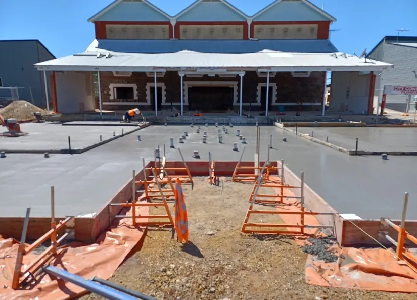 Concrete pour for Change Rooms