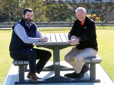 Glen Carter and Mayor Bim Lange