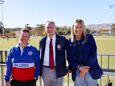 Rebecca Tappert with SANFL representatives