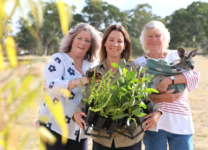 Ingrid Milsom possum co ordinator Penny Devlin and Rose Brooks operations manager Barossa Wildlife Rescue