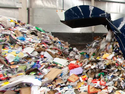 Receival area of recycling facilty