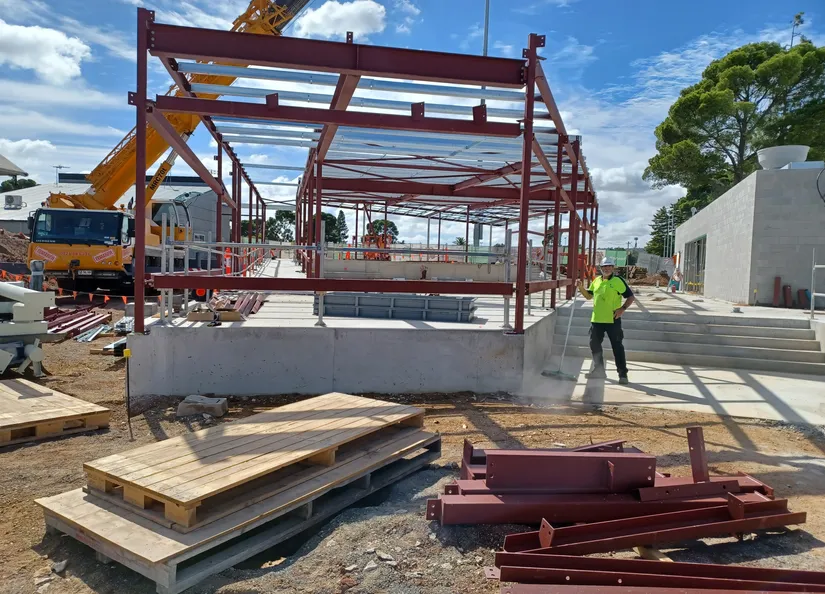 Tanunda Clubrooms Structural Steel going up