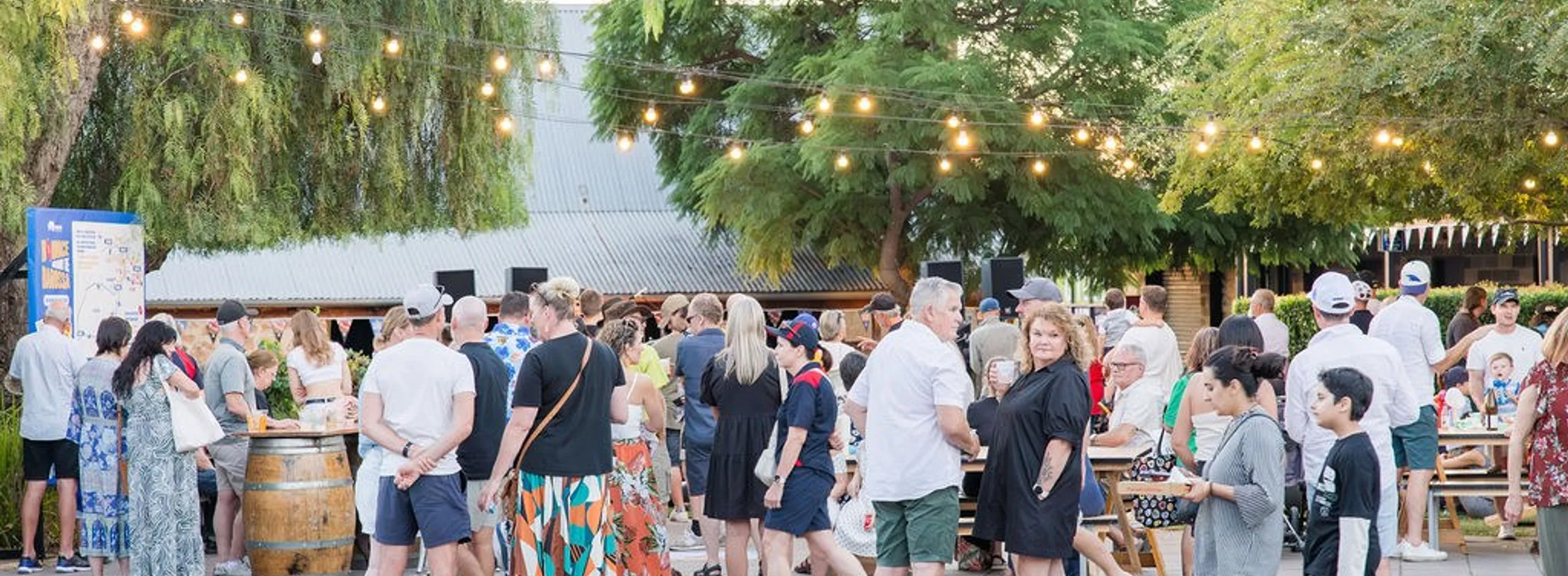 Picture of the crowds gathered at the 2025 Barossa Food & Wine Village music area