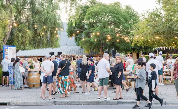 Picture of the crowds gathered at the 2025 Barossa Food & Wine Village music area