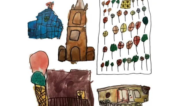 children's watercolour paintings of Tanunda town icons