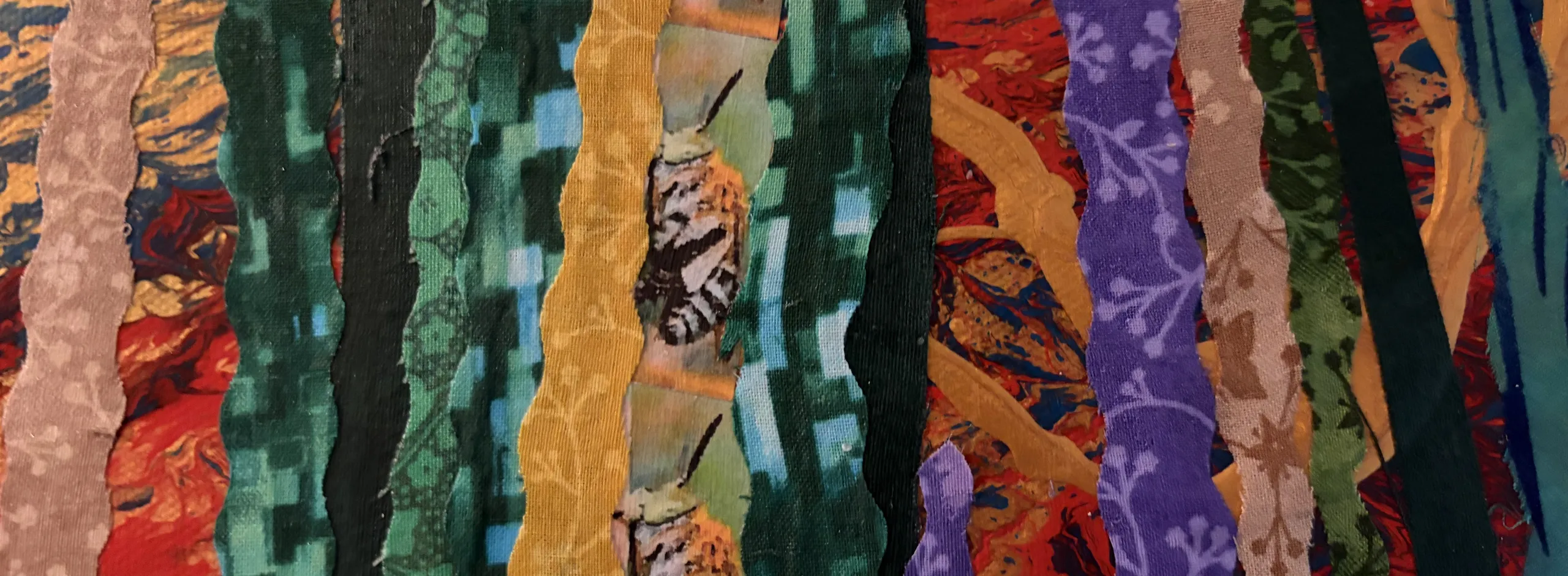 Three bees mixed media detail Heather Gordon