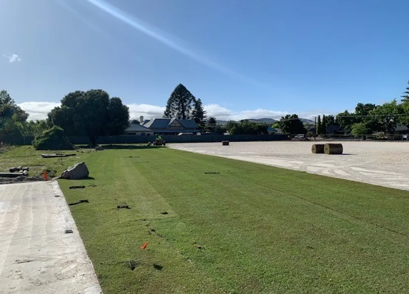 Tanunda Junior Oval - turf going down