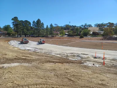 Angas Rec Park - spreading sand on Junior Oval