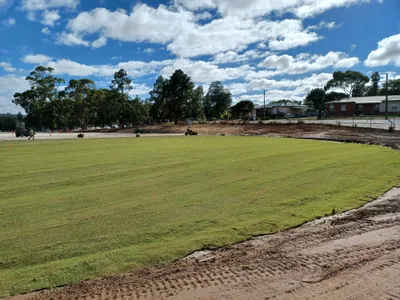 Angas Rec Park - turf being laid on Junior Oval