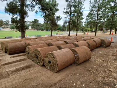 Angas Rec Park - rolls of turf for Junior Oval