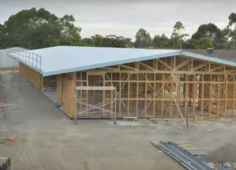 Soccer Clubrooms Progress Shot - External View of Roof